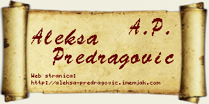 Aleksa Predragović vizit kartica
